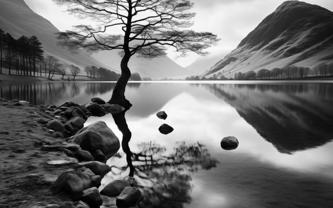 Buttermere Black and White Lake District Print