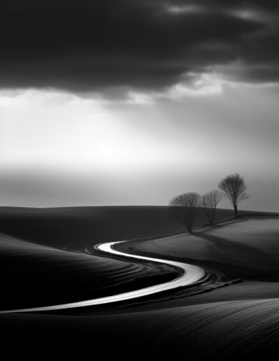 Dorset Black and White Landscape Print